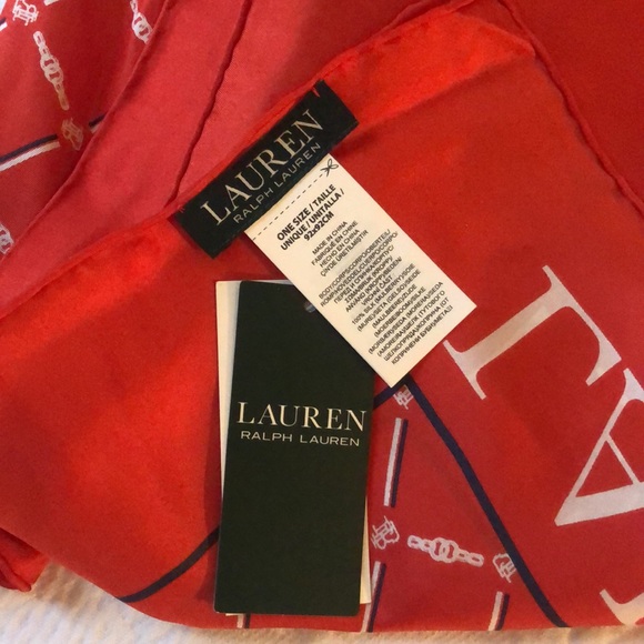 RALPH LAUREN SCARF IN RED. - Picture 2 of 13